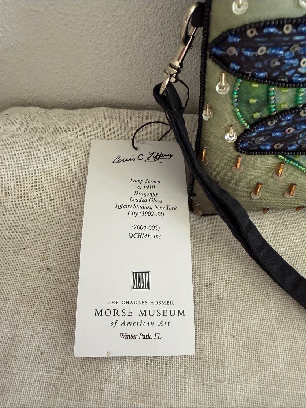 Club Bag Blue Dragonfly Embroidered Beaded Wristlet Crossbody NWT - Picture 10 of 10